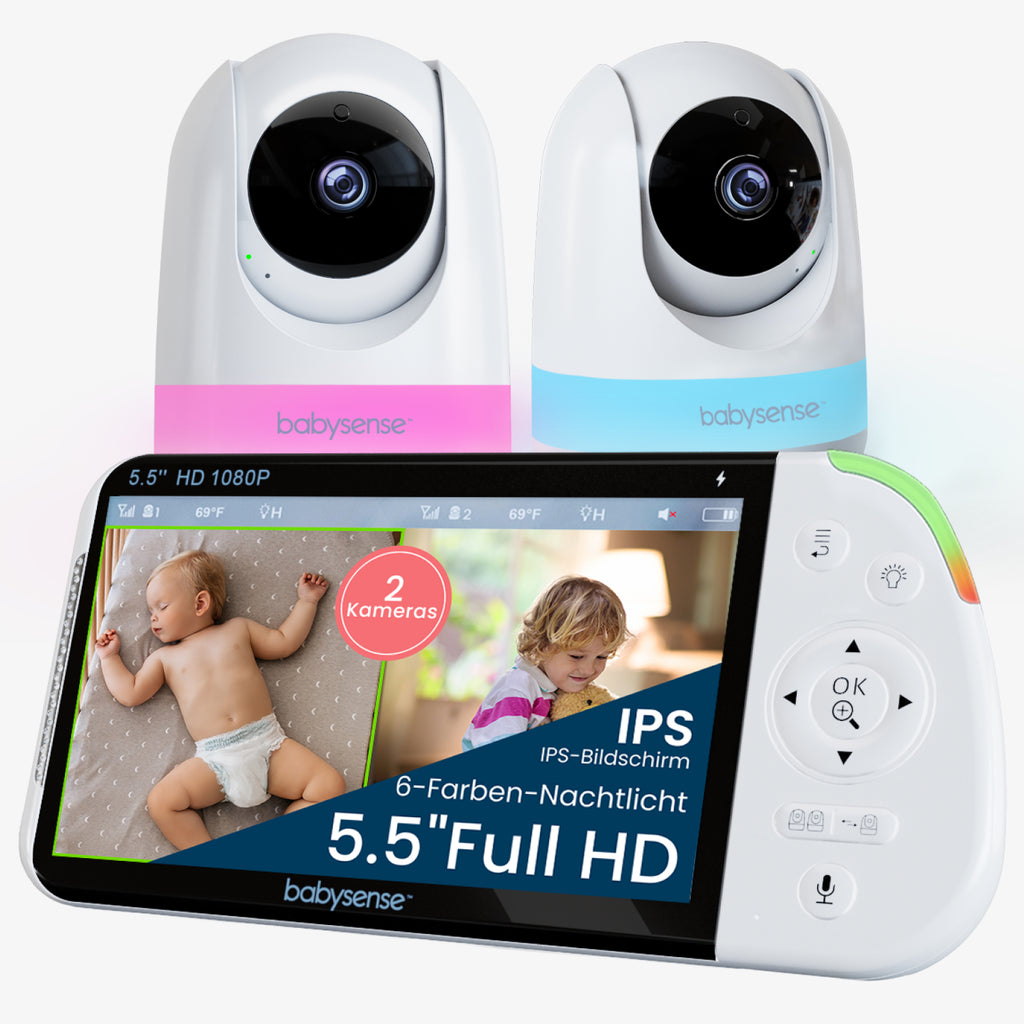 Babyphone mit zwei Kameras und Full-HD-Display