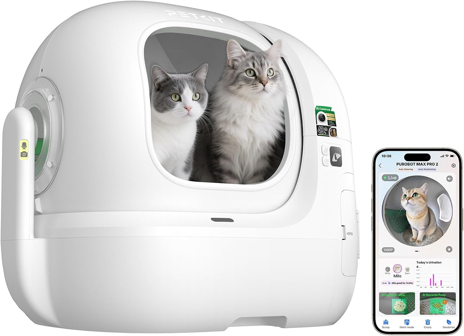 PETKIT Purobot Max Pro 2 litière autonettoyante