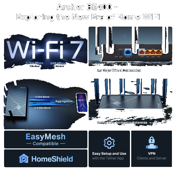 TP-Link Archer BE400 Wi-Fi 7 router