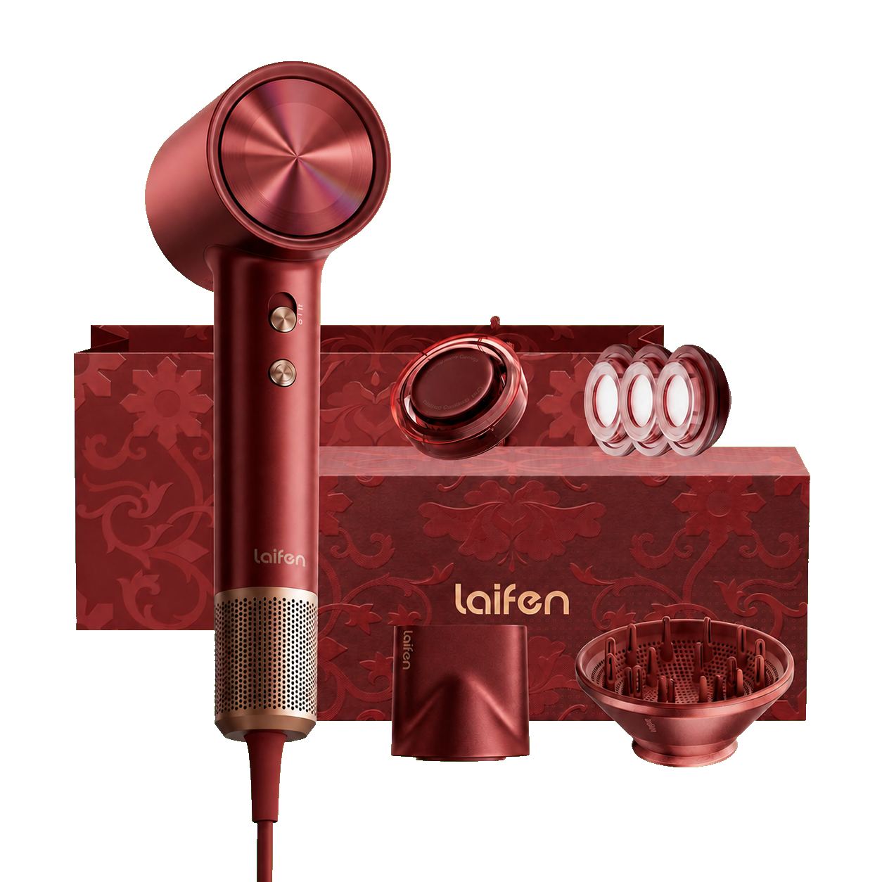 Laifen Swift 4 Hair Dryer in polished burgundy